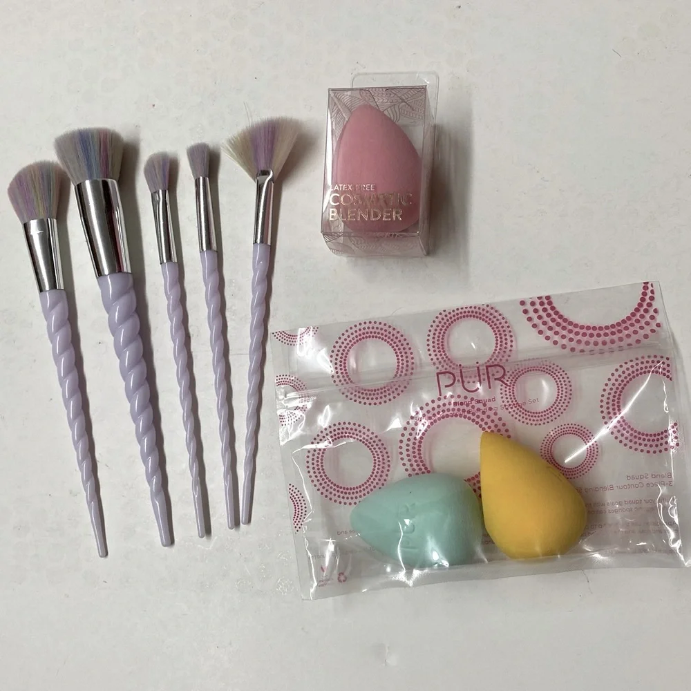 Make Up Brushes and Applicators Mermaid Unicorn Lot of 8 NEW